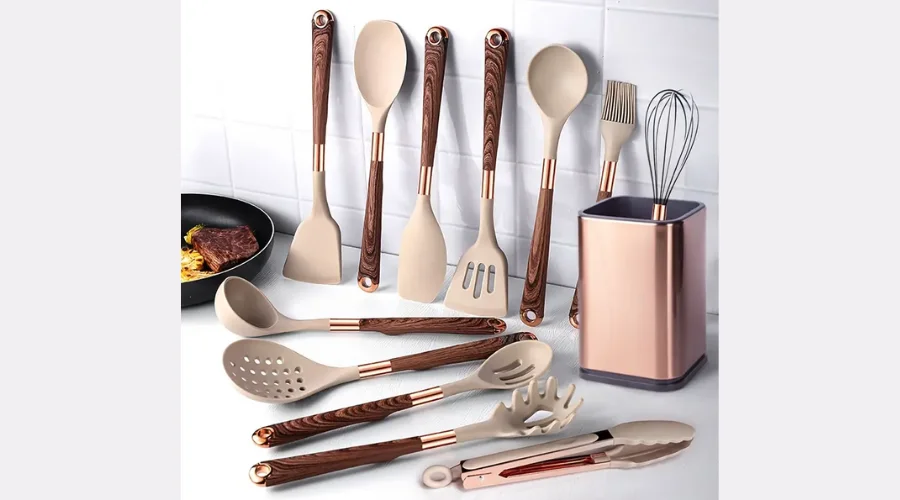 Gold Kitchen Utensils Set, 38 Pieces Non-Stick Silicone Cooking Utensils Set