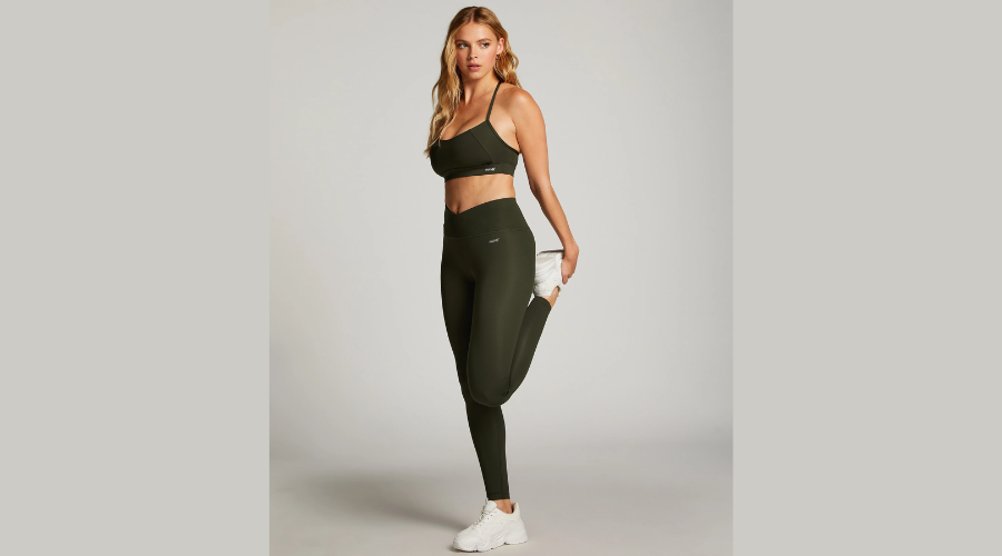 HKMX Crossed High Waist Leggings - Green