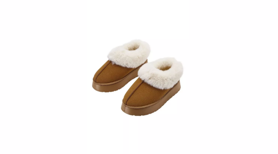 H&o Direct Closed Toed Comfy Fleece-Lined Slippers Home Shoes | Findwyse