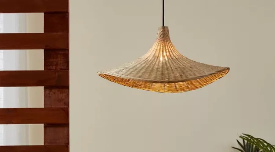 Natural Wicker Contemporary Pendant Light