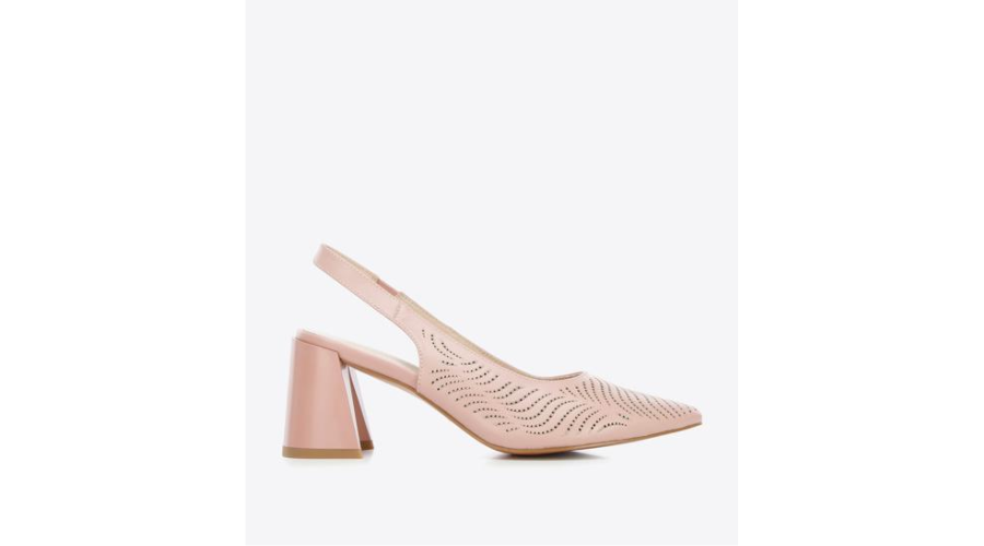 Pumps made of openwork leather, dusty pink