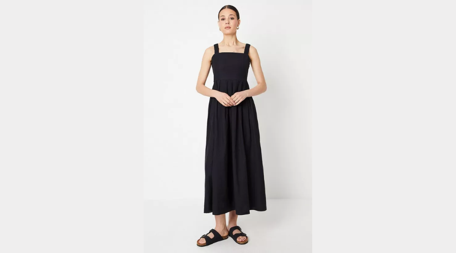 Ruched Straps Sleeveless Midi Dress  | Findwyse