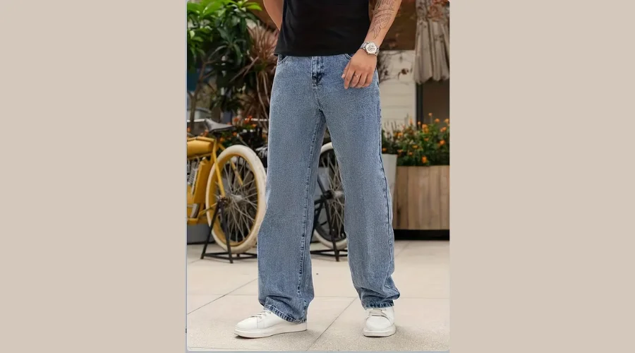 Street Style Baggy Denim Casual Loose Fit Jeans Men’s Pants