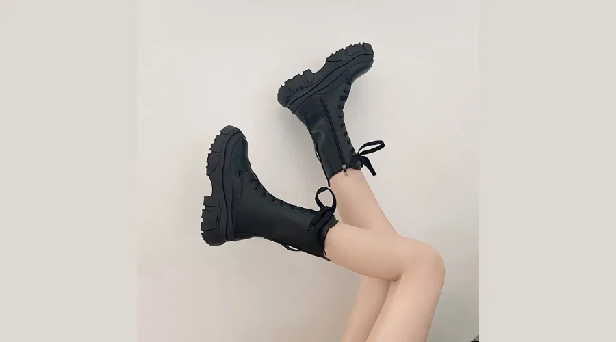 Women's Solid Color Platform Short Boots