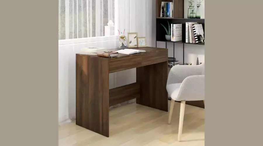 Home Desk Brown Engineered Wood by Berkfield 