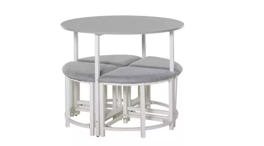 Modern Round Dining Table Set with 4