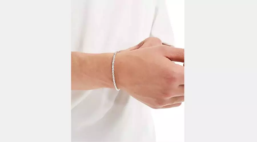 Real Silver Plated Twisted Chain Bracelet from Asos