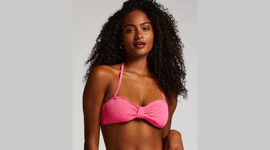 Bandeau Bikini Top Crinkle - Rosa