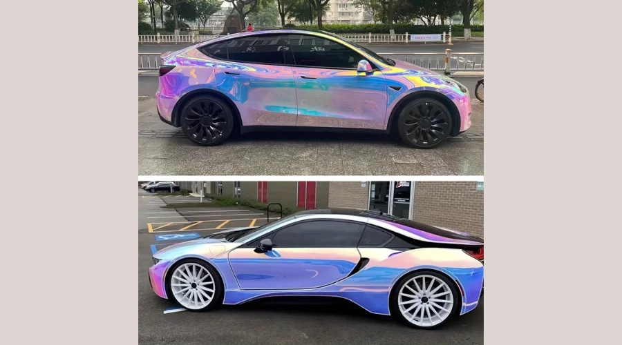 Cheshjong Rainbow Chameleon Car Wrap