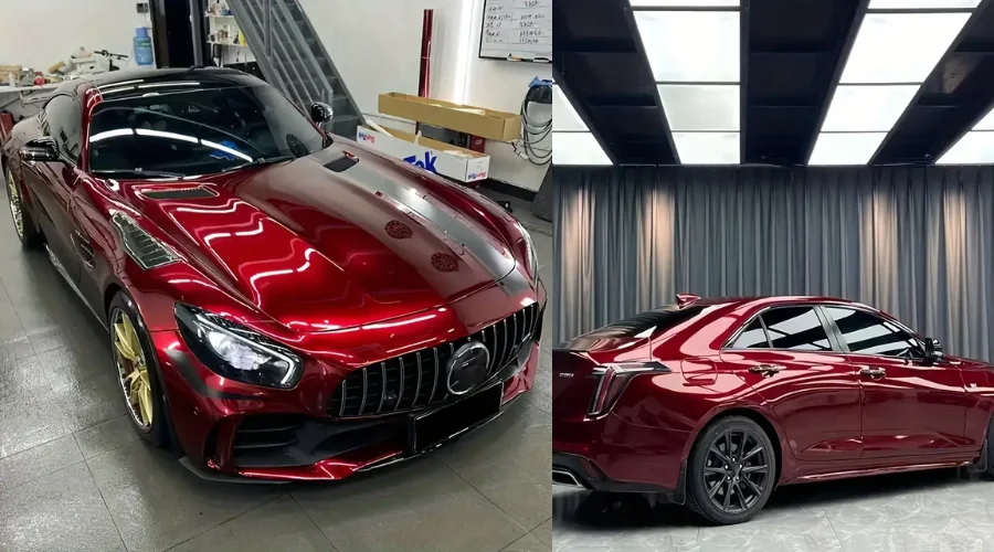 High Gloss Dragon Blood Red Wrap Film