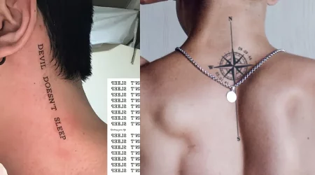 men's neck tattoo