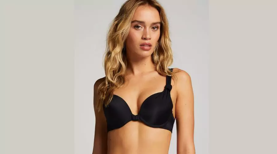 Padded underwire bikini top Luxe Cup E + - Black