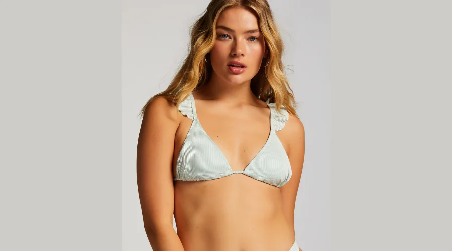 Fiji Triangle Cute Bikini Top Blue