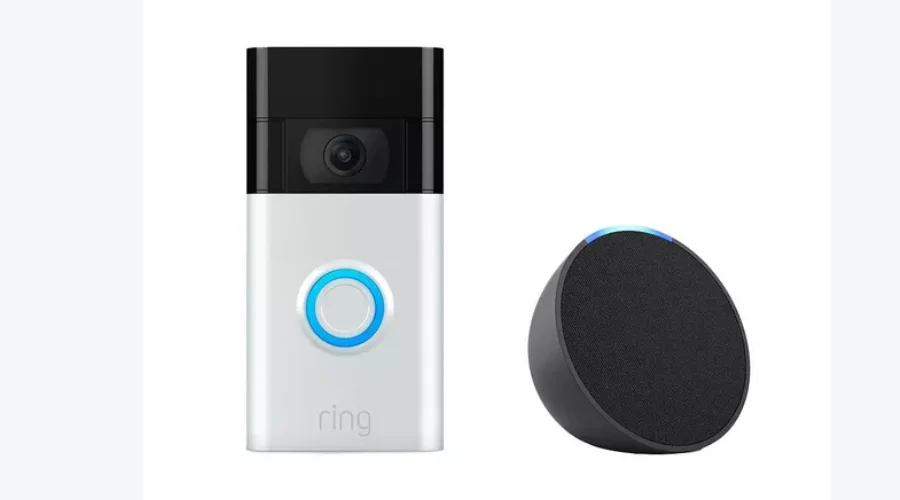 Echo Pop Smart Speaker & Ring Video Doorbell Bundle