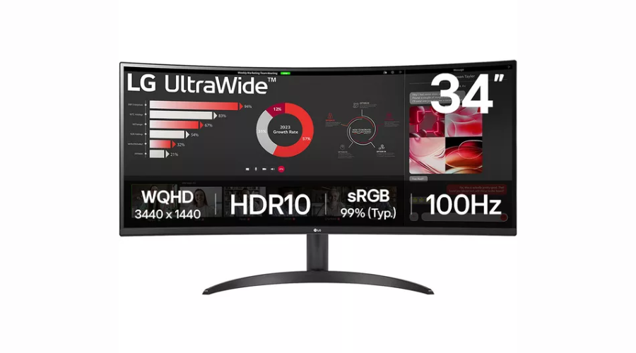 LG UltraWide 34WR50Qk-B.AEK Quad HD 34" Curved VA LCD Monitor