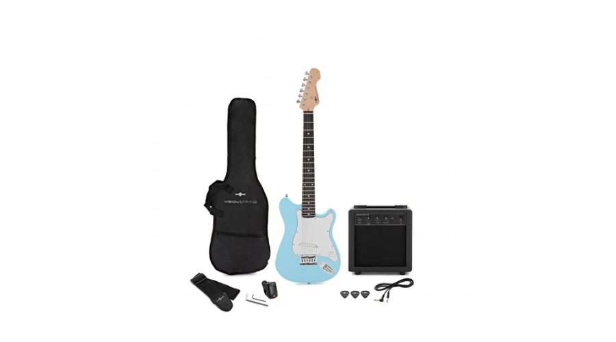 VISIONSTRING Blue-Coloured 3/4 Electric Guitar Pack