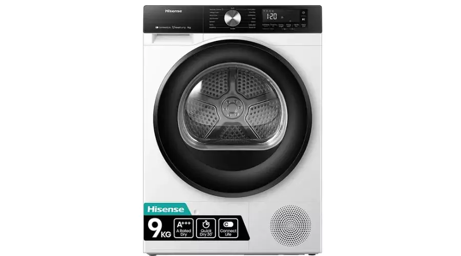 HISENSE 3S Series DH3S902BW3 WiFi-enabled 9 kg Heat Pump Tumble Dryer