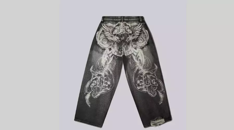 Gothic Print XL Colossus Baggy Jeans for Men 