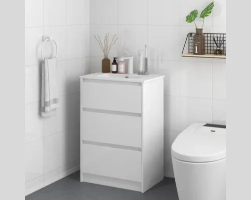 600mm Bathroom Vanity Unit with Basin Single Tap Hole 2 Drawers