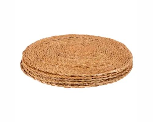 6x Round Woven Typha Placemats - 30cm - Table Mats