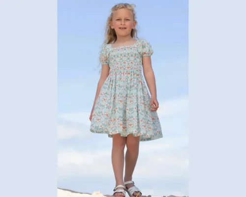 Ele Oasis Organic Cotton Shirred Dress