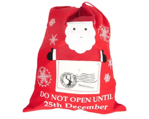 Red Felt Christmas Sack Do Not Open Fun, Secretive Holiday Gift Bag