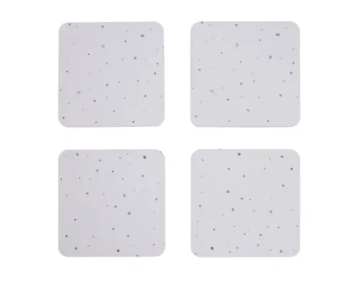 Set Of Four Coasters, Resistant Stylish Speckled Design Tableware