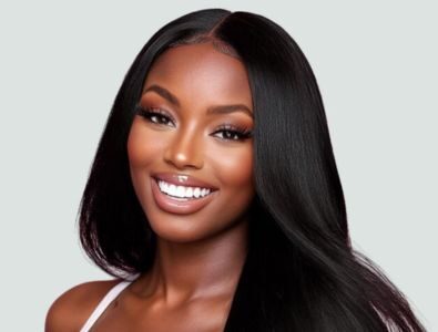 Yaki Straight Black Glueless Wig With Invisible Drawstring